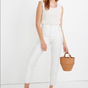 Madewell straight crop white jeans